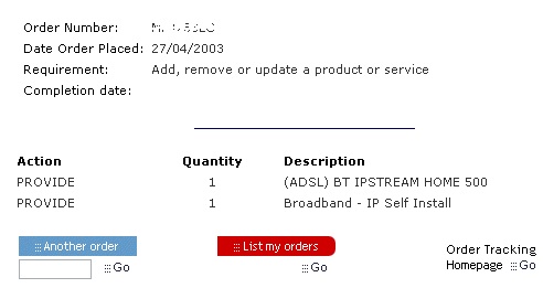 order status 1