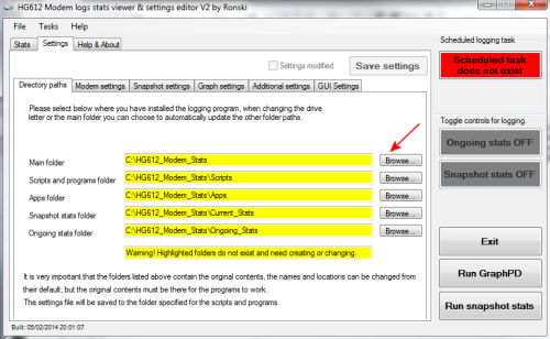 HG612 modem stats set path