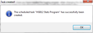HG612 modem stats scheduled task created